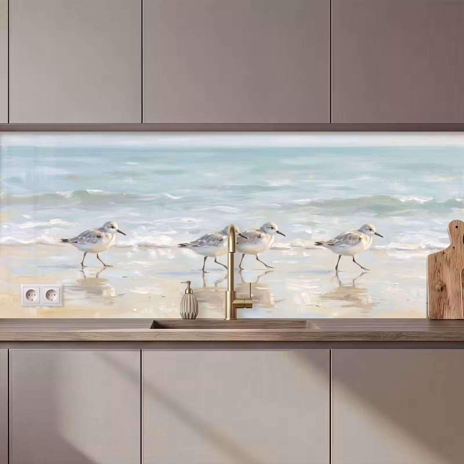 Keuken achterwand - Vogels - Strand - Zee — 1