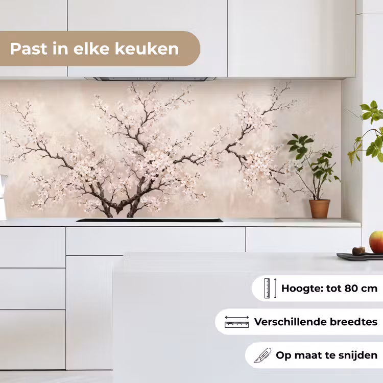 Keuken achterwand - Bloesem - Illustratie - Taupe — 4