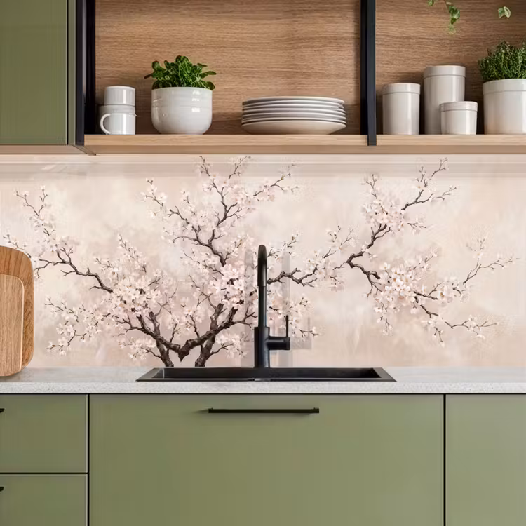 Keuken achterwand - Bloesem - Illustratie - Taupe — 5