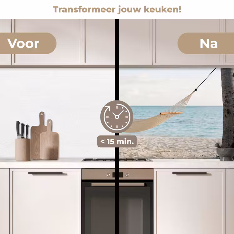 Keuken achterwand - Hangmat - Strand - Wit — 2