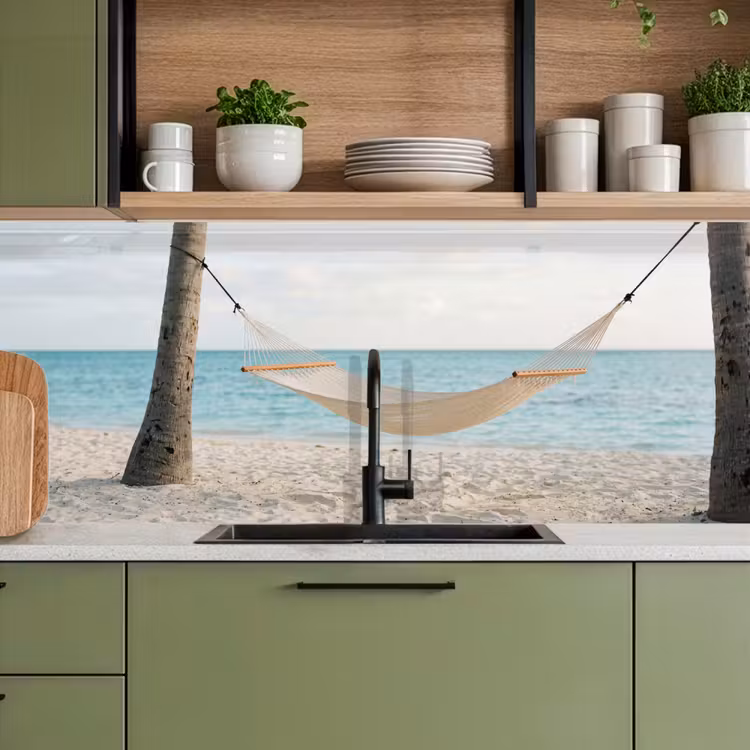 Keuken achterwand - Hangmat - Strand - Wit — 5