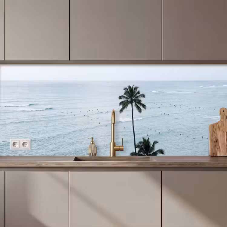 Keuken achterwand - Oceaan - Palmbomen - Surfers — 1