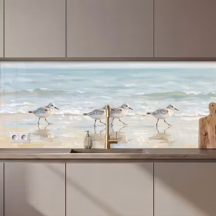 Keuken achterwand - Vogels - Strand - Zee — 1