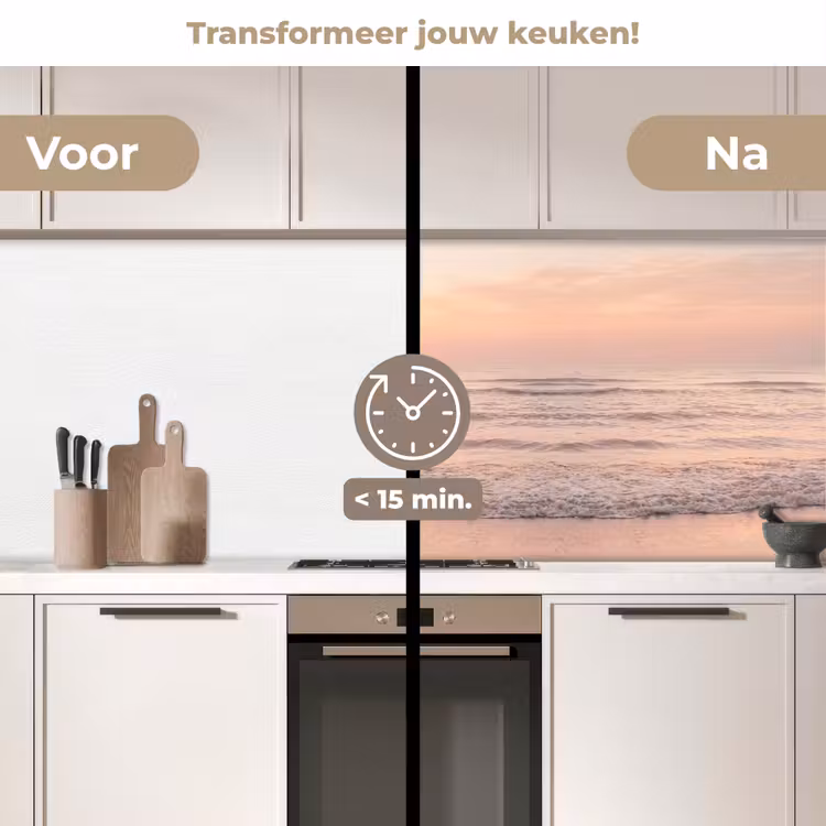 Keuken achterwand - Zon - Strand - Roze — 2