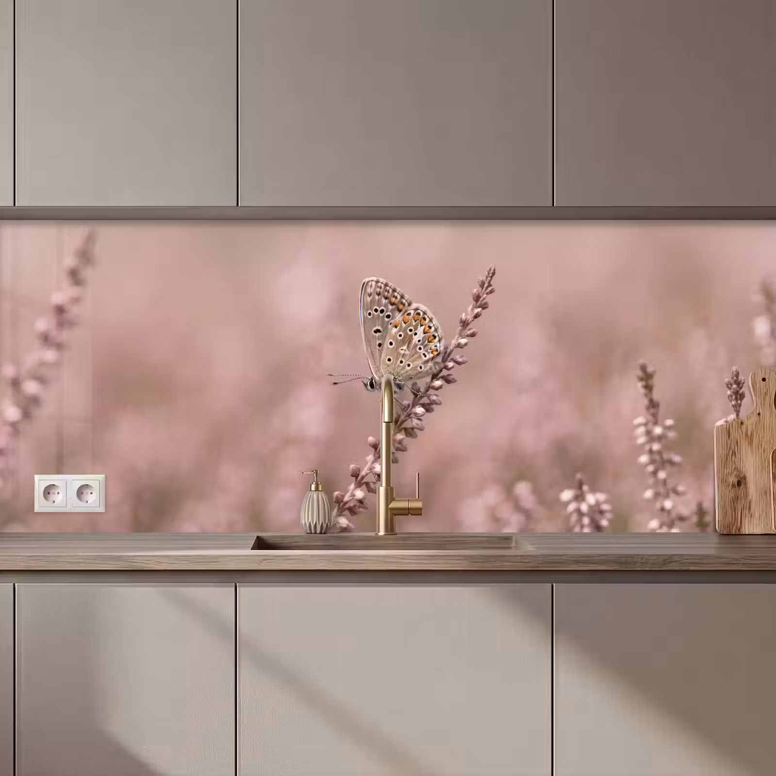 Keuken achterwand - Lavendel - Vlinder - Paars — 1