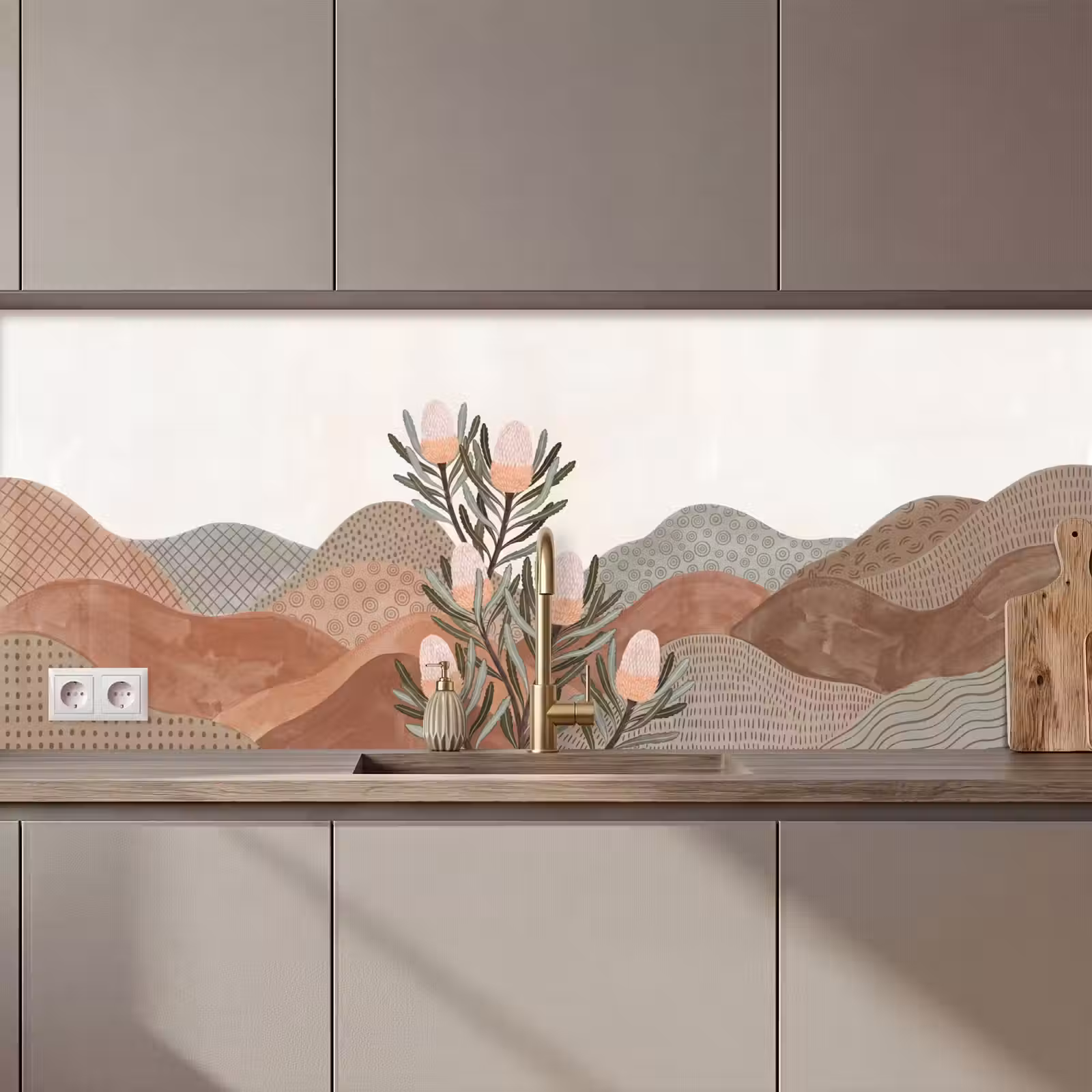 Keuken achterwand - Modern - Heuvels - Terracotta — 1
