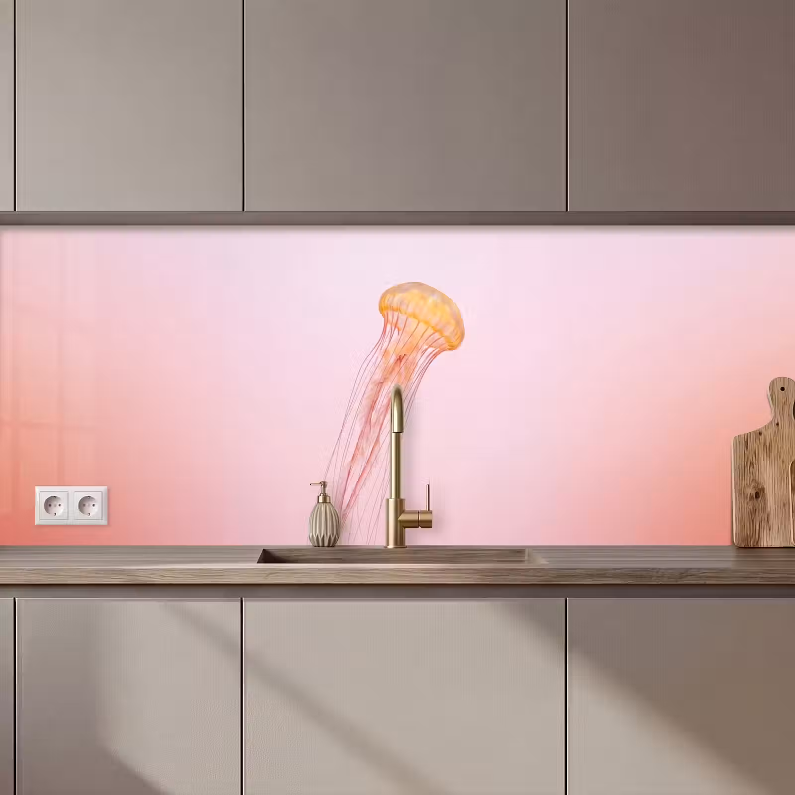 Keuken achterwand - Sierlijk - Kwal - Roze — 1