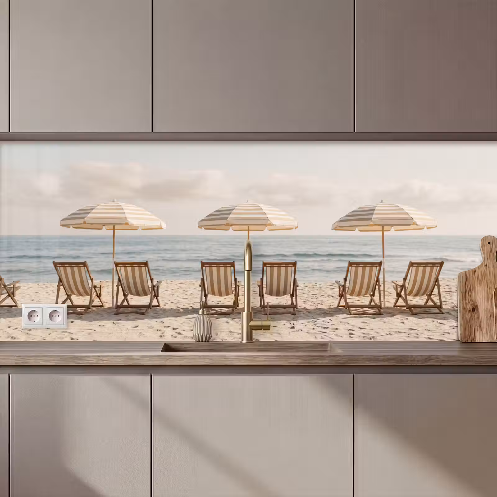Keuken achterwand - Strand - Stoelen - Parasol — 1