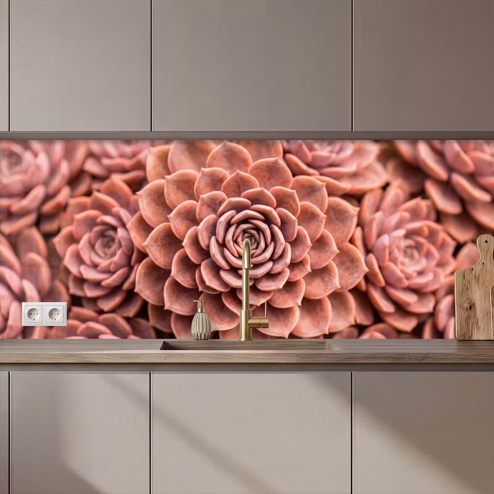 Keuken achterwand - Vetplant - Organisch - Roze — 1