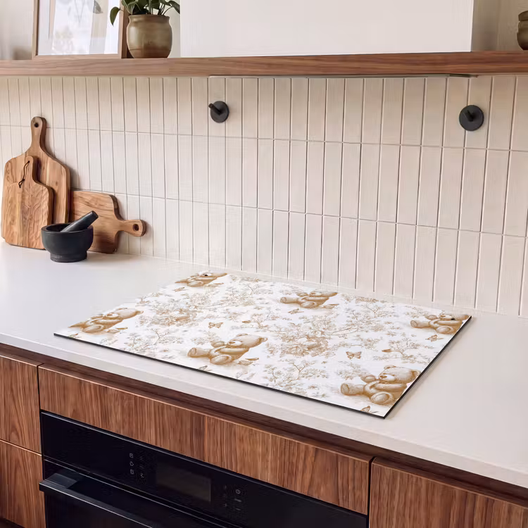 Inductie beschermer en spatscherm (2in1) - Beer - Tijdloos - Bruin — 3