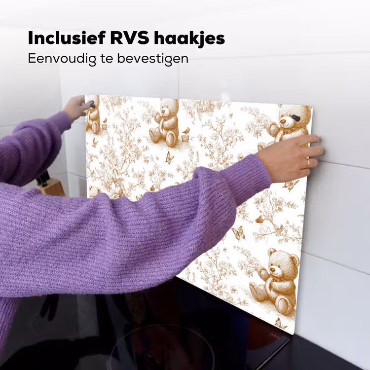 Inductie beschermer en spatscherm (2in1) - Beer - Tijdloos - Bruin — 7