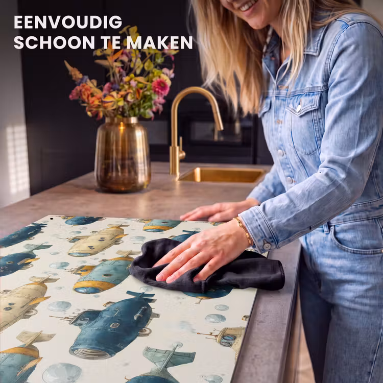Inductie beschermer en spatscherm (2in1) - Duikboot - Fantasie - Kleurrijk — 5