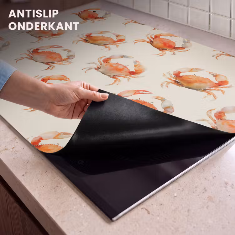 Inductie beschermer en spatscherm (2in1) - Krabben - Patroon - Oranje — 4