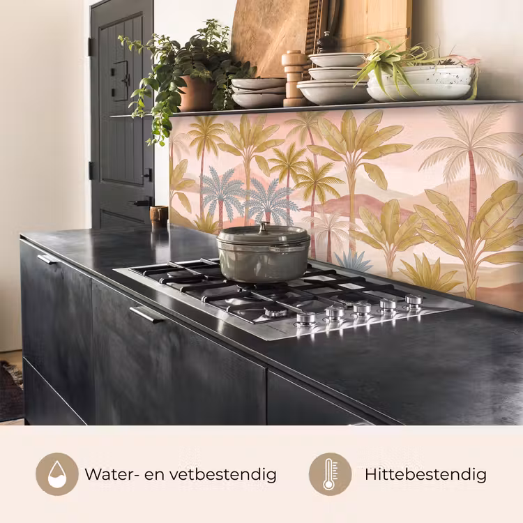Keuken achterwand - Illustratie - Palmbomen - Kleurrijk — 3