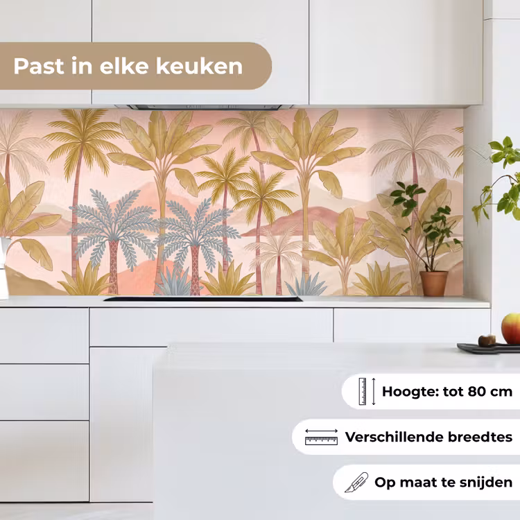 Keuken achterwand - Illustratie - Palmbomen - Kleurrijk — 4