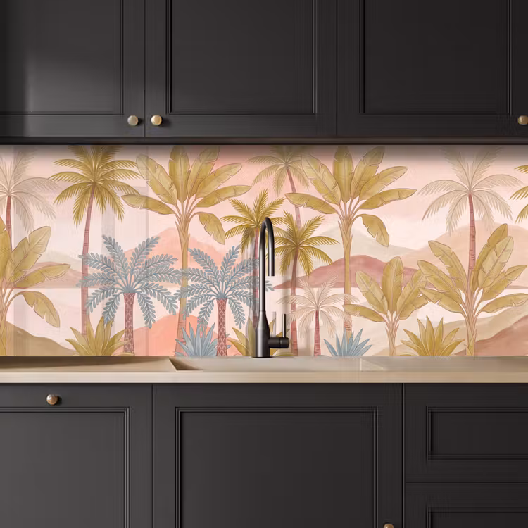 Keuken achterwand - Illustratie - Palmbomen - Kleurrijk — 6