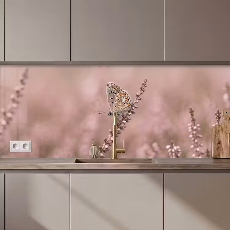 Keuken achterwand - Lavendel - Vlinder - Paars — 1