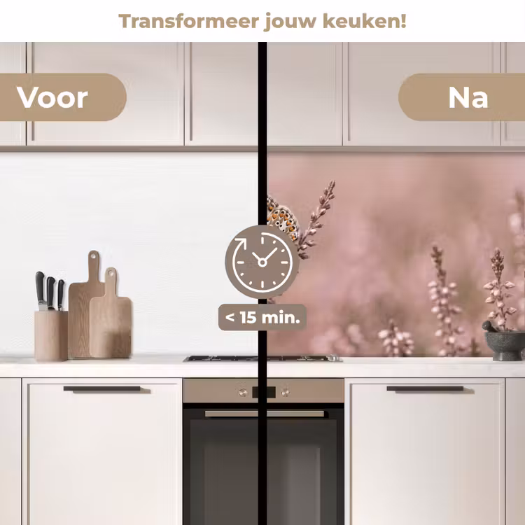 Keuken achterwand - Lavendel - Vlinder - Paars — 2