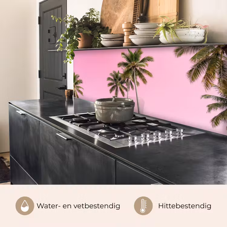 Keuken achterwand - Palmboom - Tropisch - Pink — 3