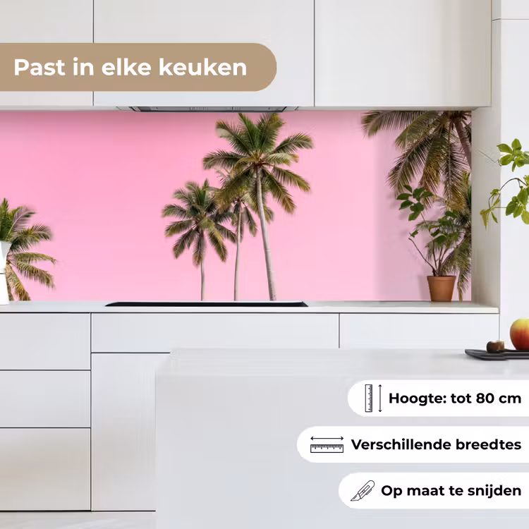 Keuken achterwand - Palmboom - Tropisch - Pink — 4