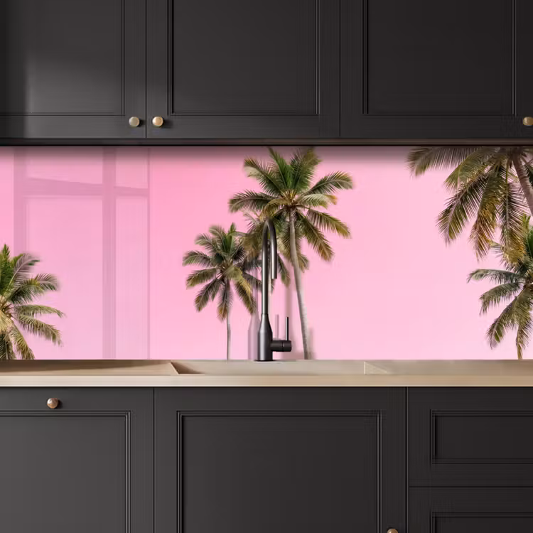 Keuken achterwand - Palmboom - Tropisch - Pink — 6
