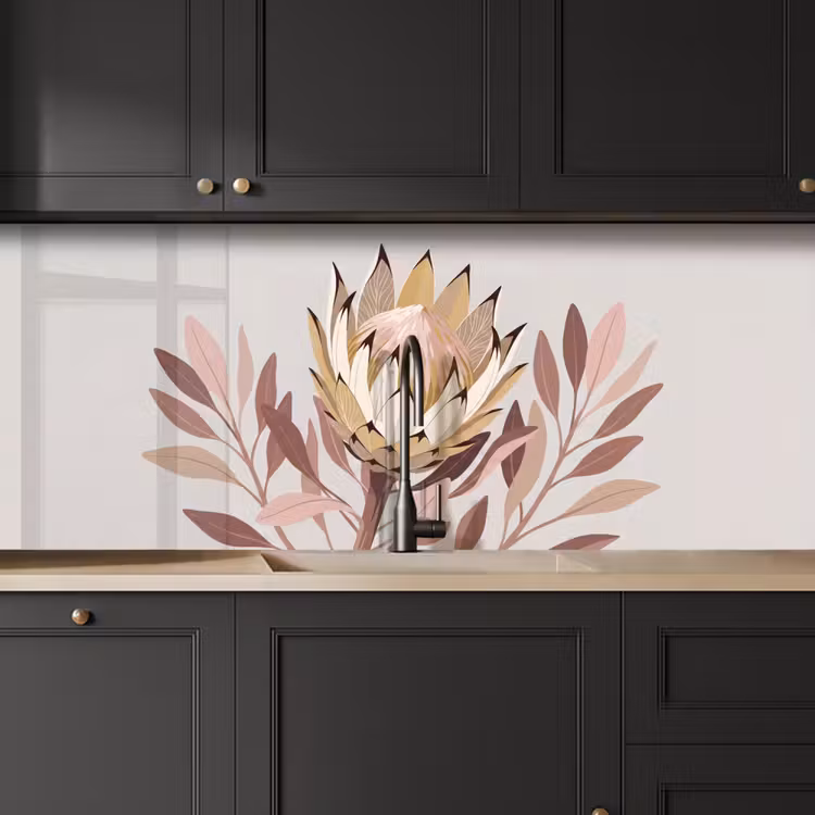 Keuken achterwand - Protea - Bloem - Botanisch - Beige — 6
