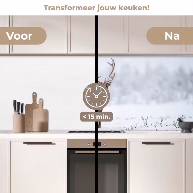 Keuken achterwand - Rendier - Gewei - Toendra - Sneeuw - Wild — 2