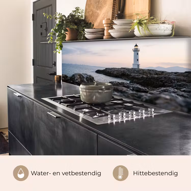 Keuken achterwand - Rotsen - Vuurtoren - Wit — 3