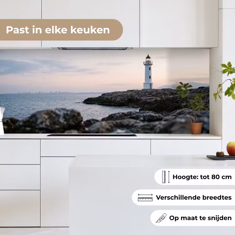 Keuken achterwand - Rotsen - Vuurtoren - Wit — 4