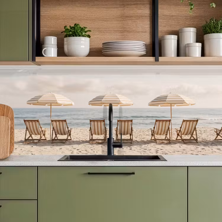 Keuken achterwand - Strand - Stoelen - Parasol — 5
