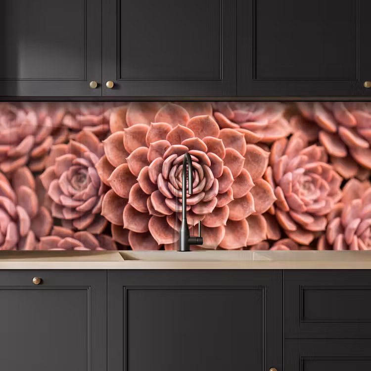 Keuken achterwand - Vetplant - Organisch - Roze — 6