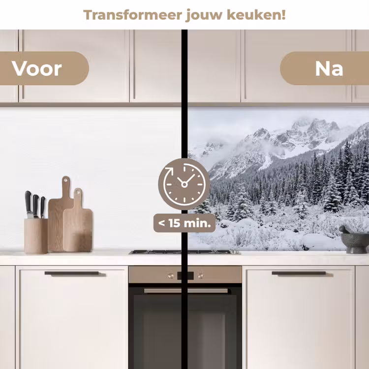 Keuken achterwand - Weg - Bergen - Sneeuw - Naaldbos - Avontuurlijk — 2