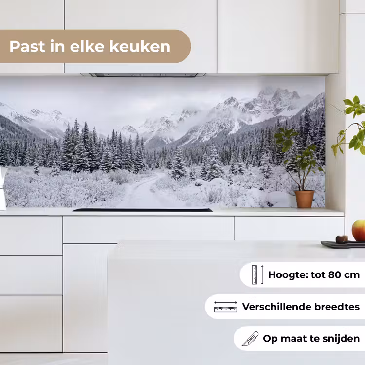 Keuken achterwand - Weg - Bergen - Sneeuw - Naaldbos - Avontuurlijk — 4