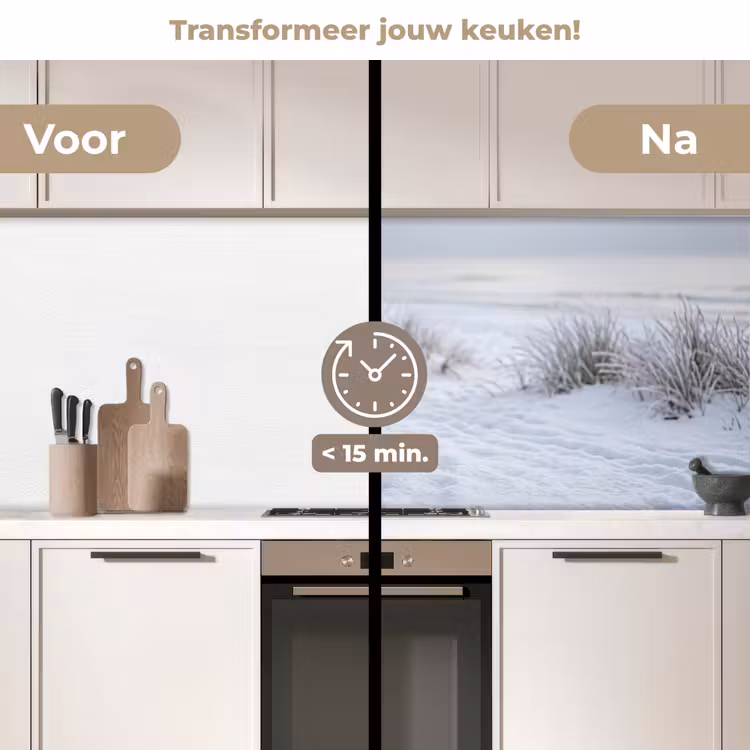 Keuken achterwand - Duinen - Sneeuw - Strand - Winter - Serene — 2
