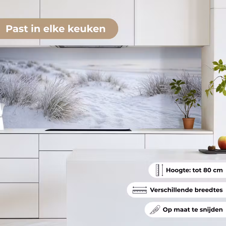 Keuken achterwand - Duinen - Sneeuw - Strand - Winter - Serene — 4