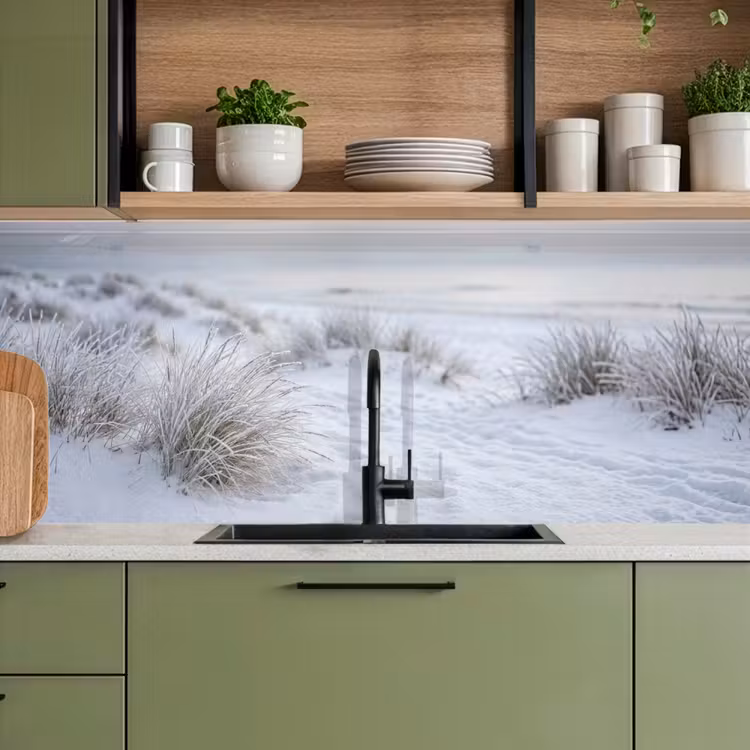 Keuken achterwand - Duinen - Sneeuw - Strand - Winter - Serene — 5