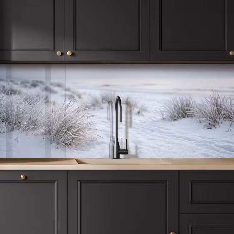 Keuken achterwand - Duinen - Sneeuw - Strand - Winter - Serene — 6