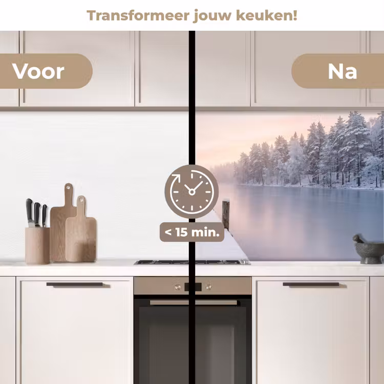 Keuken achterwand - Steiger - Meer - Mist - Winter - Serene — 2