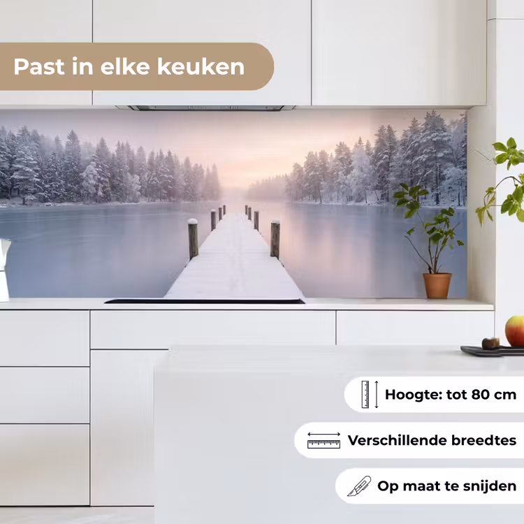 Keuken achterwand - Steiger - Meer - Mist - Winter - Serene — 4