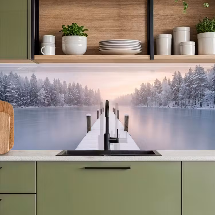 Keuken achterwand - Steiger - Meer - Mist - Winter - Serene — 5