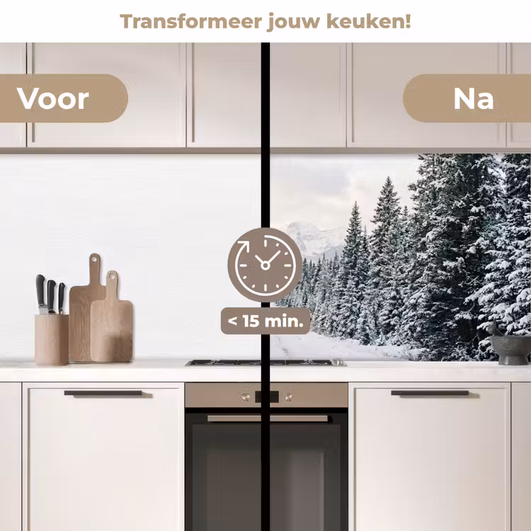 Keuken achterwand - Weg - Sneeuw - Naaldbos - Winter - Avontuurlijk — 2