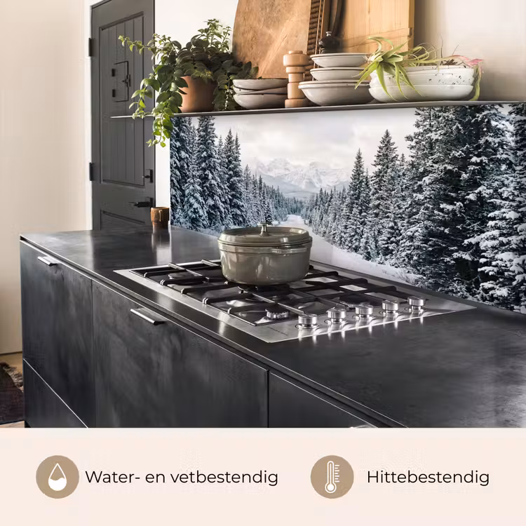 Keuken achterwand - Weg - Sneeuw - Naaldbos - Winter - Avontuurlijk — 3