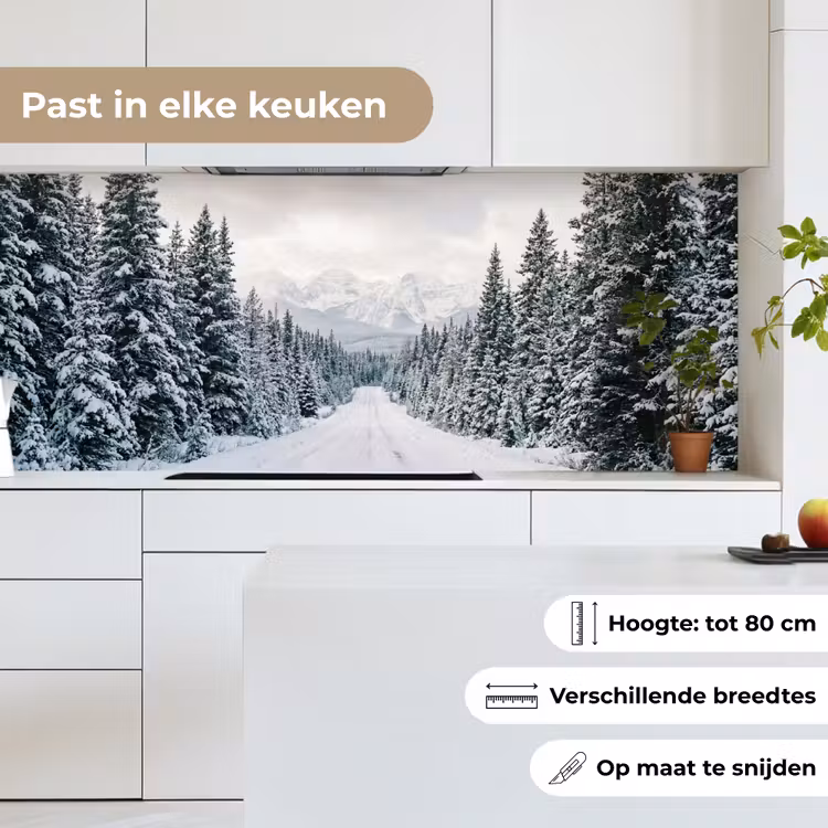 Keuken achterwand - Weg - Sneeuw - Naaldbos - Winter - Avontuurlijk — 4