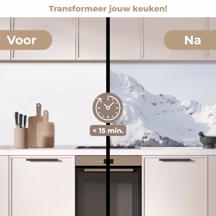 Keuken achterwand - Berg - Sneeuw - Winter - Natuur - Wit — 2