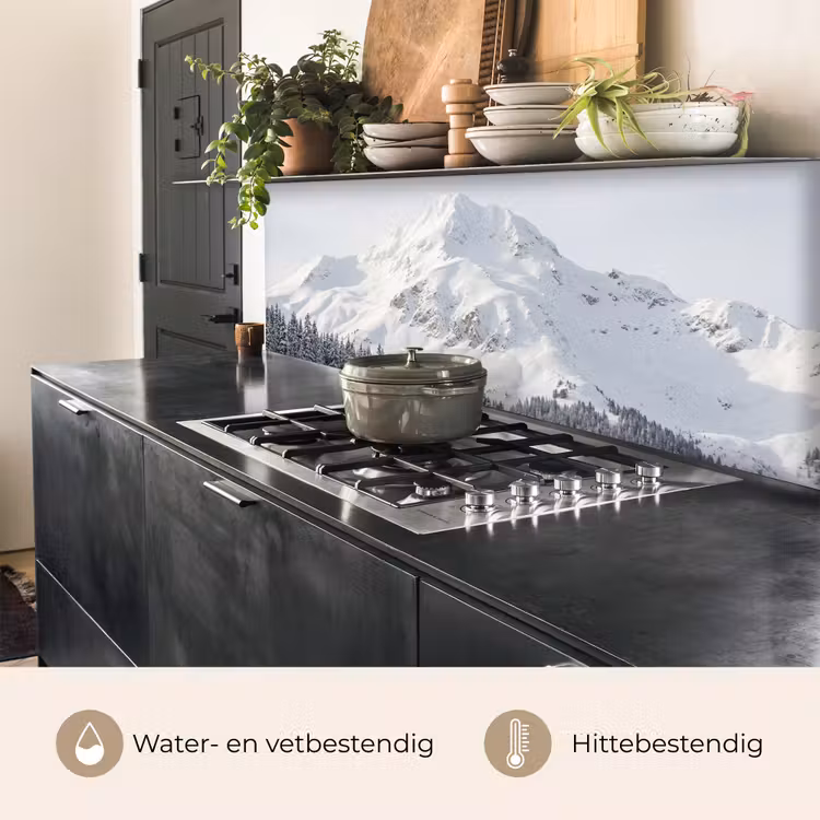Keuken achterwand - Berg - Sneeuw - Winter - Natuur - Wit — 3