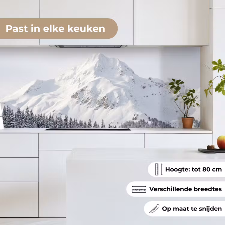 Keuken achterwand - Berg - Sneeuw - Winter - Natuur - Wit — 4