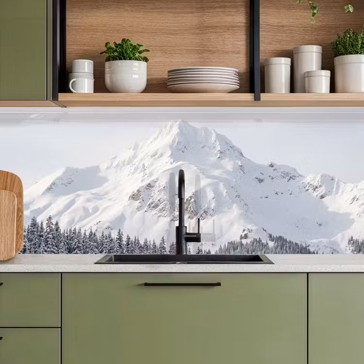 Keuken achterwand - Berg - Sneeuw - Winter - Natuur - Wit — 5
