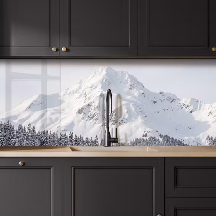Keuken achterwand - Berg - Sneeuw - Winter - Natuur - Wit — 6