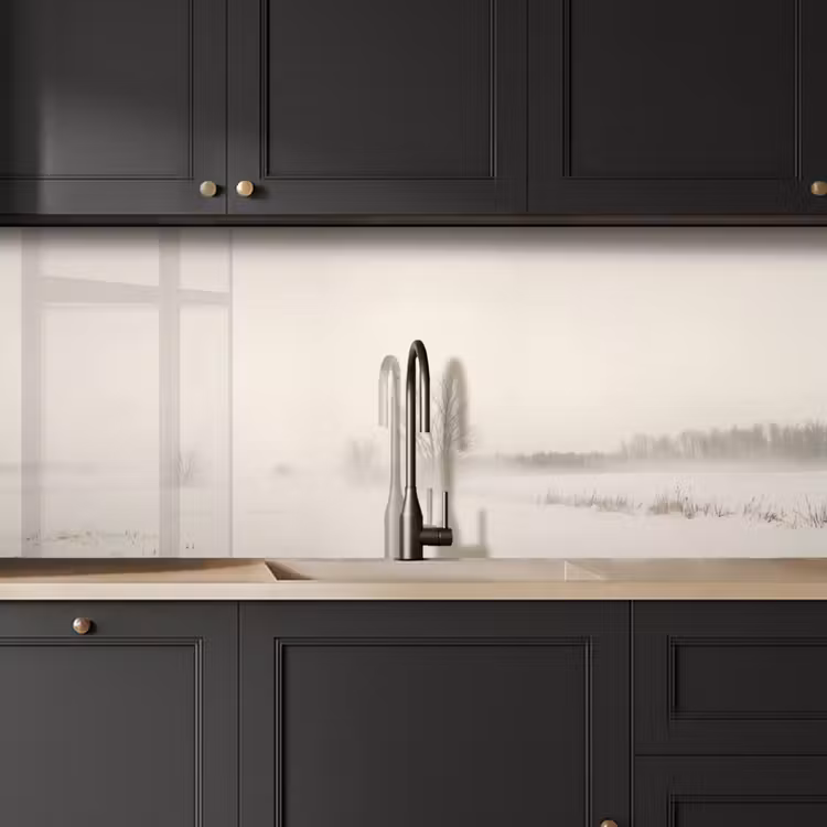 Keuken achterwand - Boom - Mist - Sneeuw - Winter - Minimalistisch — 6