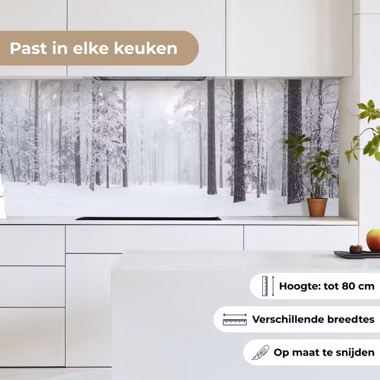 Keuken achterwand - Bos - Sneeuw - Pad - Winter - Stilte — 4